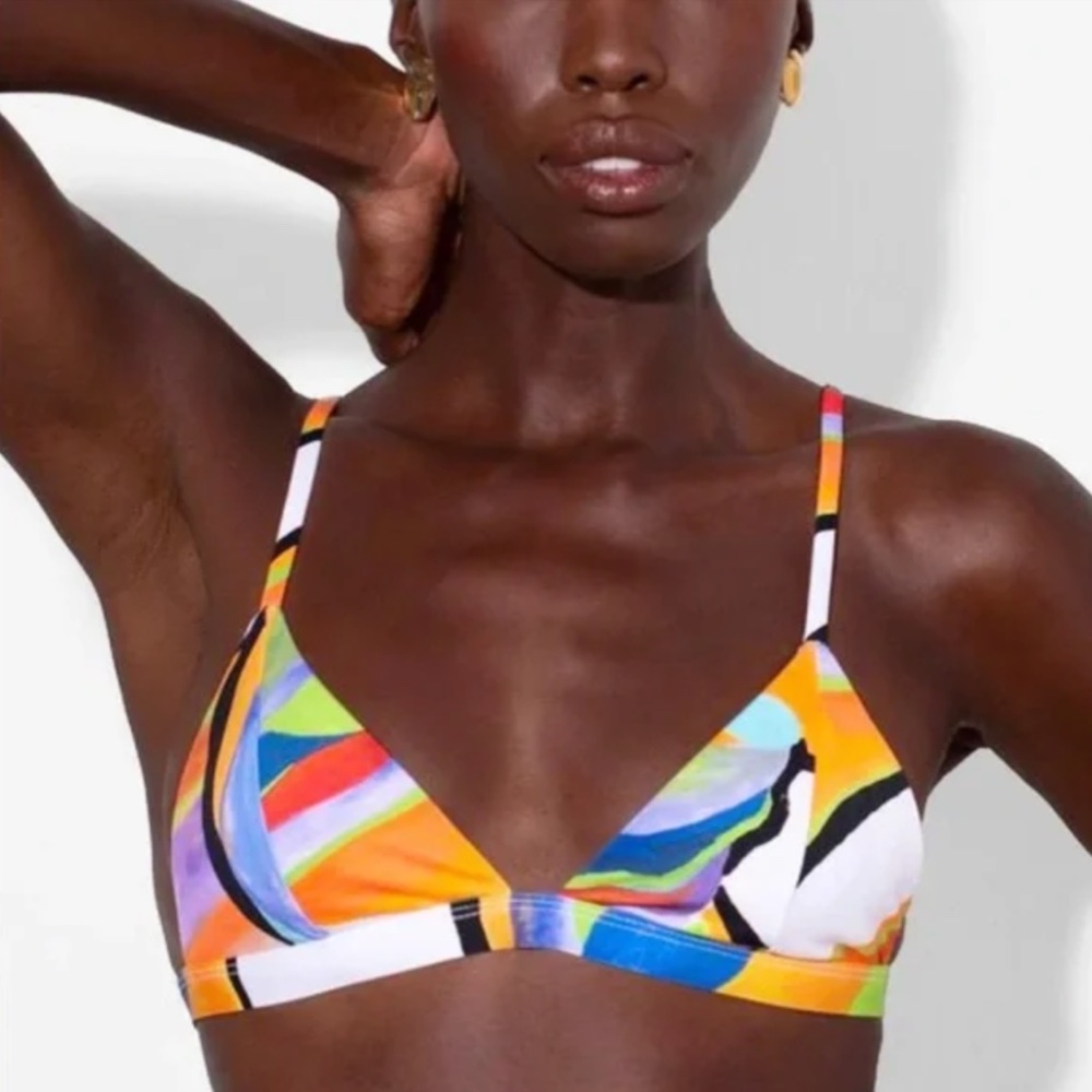 Mara Hoffman Alegasi-Print Astrid Triangle Bikini Top - Picture 2 of 8
